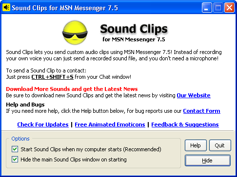 Sound Clips for MSN Messenger software