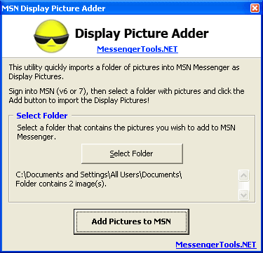MSN Display Pictures Adder